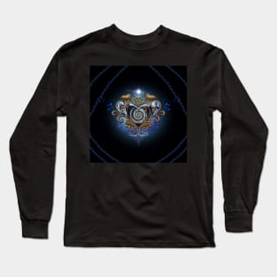 Wonderful steampunk heart with clocks gears and lion Long Sleeve T-Shirt